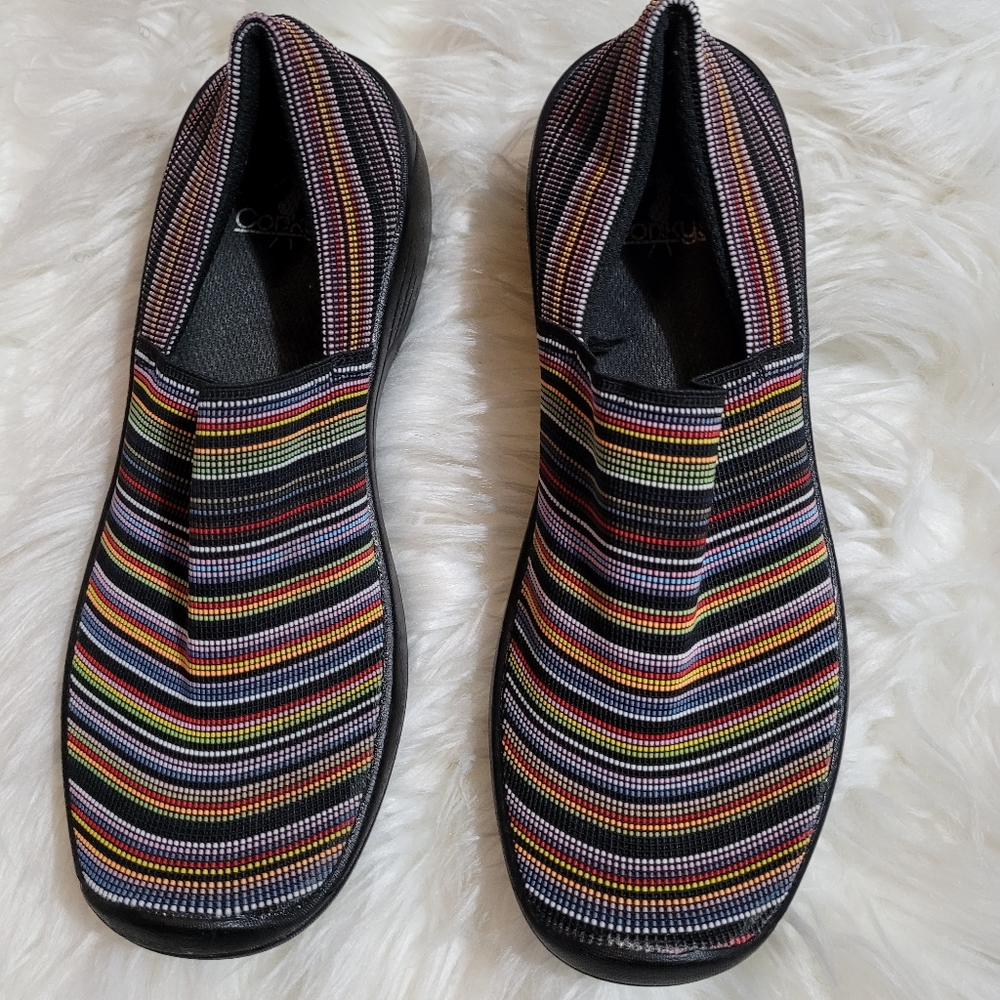 CORKYS SLIP ON ASHLEY MULTI COLORED SHOES. 9M